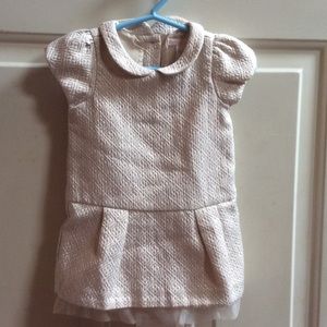 Janie and Jack girls beige brocade dress Sz 12-18